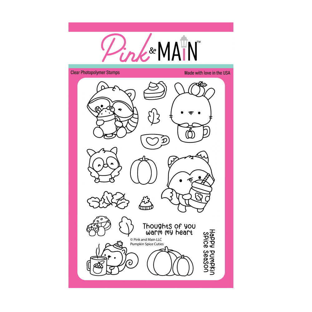 Pink and Main Pumpkin Spice Cuties Clear Stamp and Die Set image 1