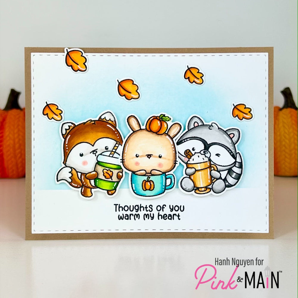 Pink and Main Pumpkin Spice Cuties Dies pnm778 leaves