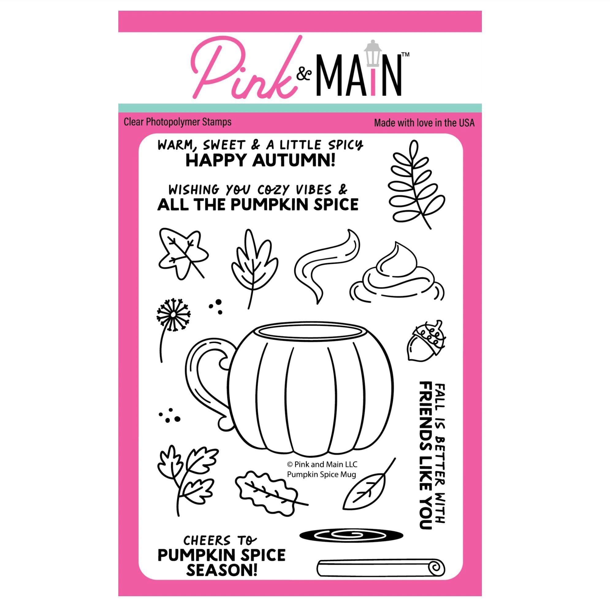 Pink and Main Pumpkin Spice Mug Clear Stamps pm0897