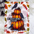 Pink and Main Pumpkins and Crows Clear Stamp and Die Set hope your day is great crows card