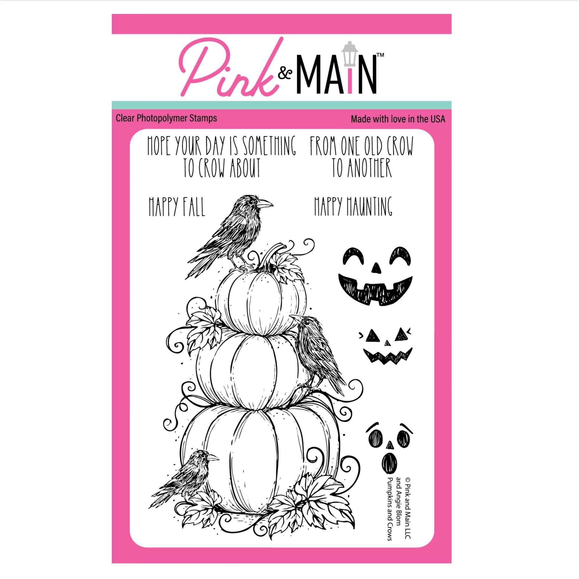 Pink and Main Pumpkins and Crows Clear Stamps pm0898