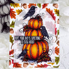 Pink and Main Pumpkins and Crows Clear Stamps pm0898 hope your day is great crows card