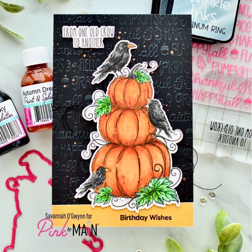 Pink and Main Pumpkins and Crows Dies pnm898 birthday wishes