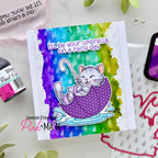 Pink and Main Raindrops Foilables Panels pmf392 cute cat
