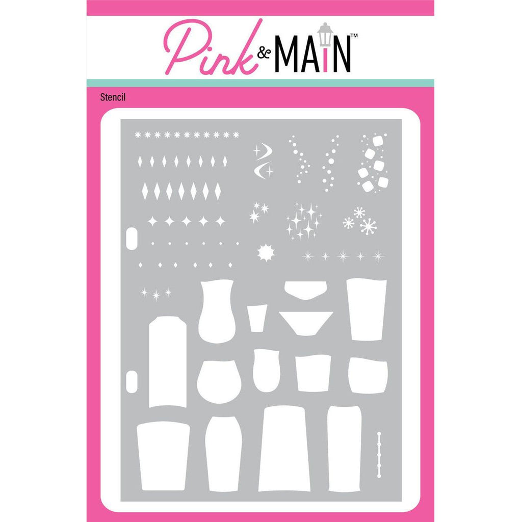 Pink and Main Retro Cocktails Stencil pms131