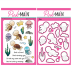 Pink and Main Ride Any Wave Clear Stamp and Die Set