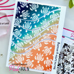 Pink and Main Ride Any Wave Clear Stamp and Die Set you're amazing card