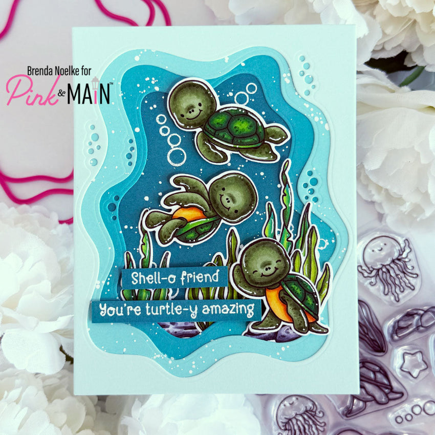 Pink and Main Ride Any Wave Clear Stamps pm0883 bubbles you're amazing card