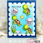 Pink and Main Ride Any Wave Clear Stamps pm0883 octopus hello friend card
