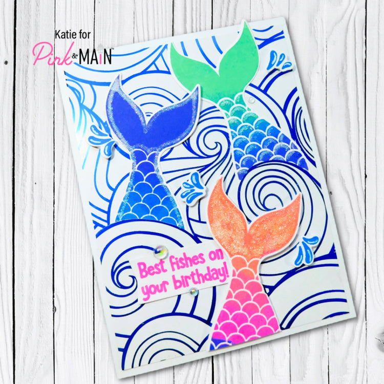 Pink and Main Rough Waters Foilable Panels PMF077 happy birthday
