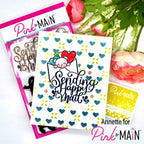 Pink and Main SENDING HAPPY MAIL Clear Stamps PM0593 hearts