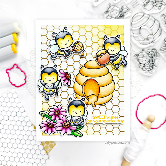 Pink and Main Satin Champagne Cheerfoil Roll pmf331 bumble bees | color-code:ALT01