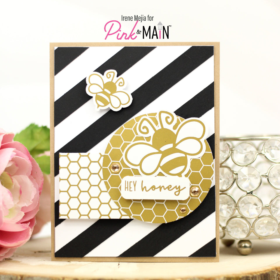 Pink and Main Satin Champagne Cheerfoil Roll pmf331 stripes