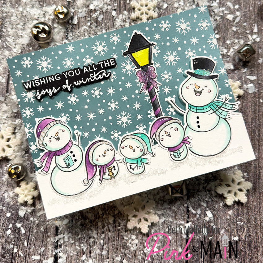 Pink and Main Satin Glacier Cheerfoil pmf427 purple bow streetlight card