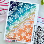 Pink and Main Sea Turtles Foilables Panels pmf410 you're amazing card