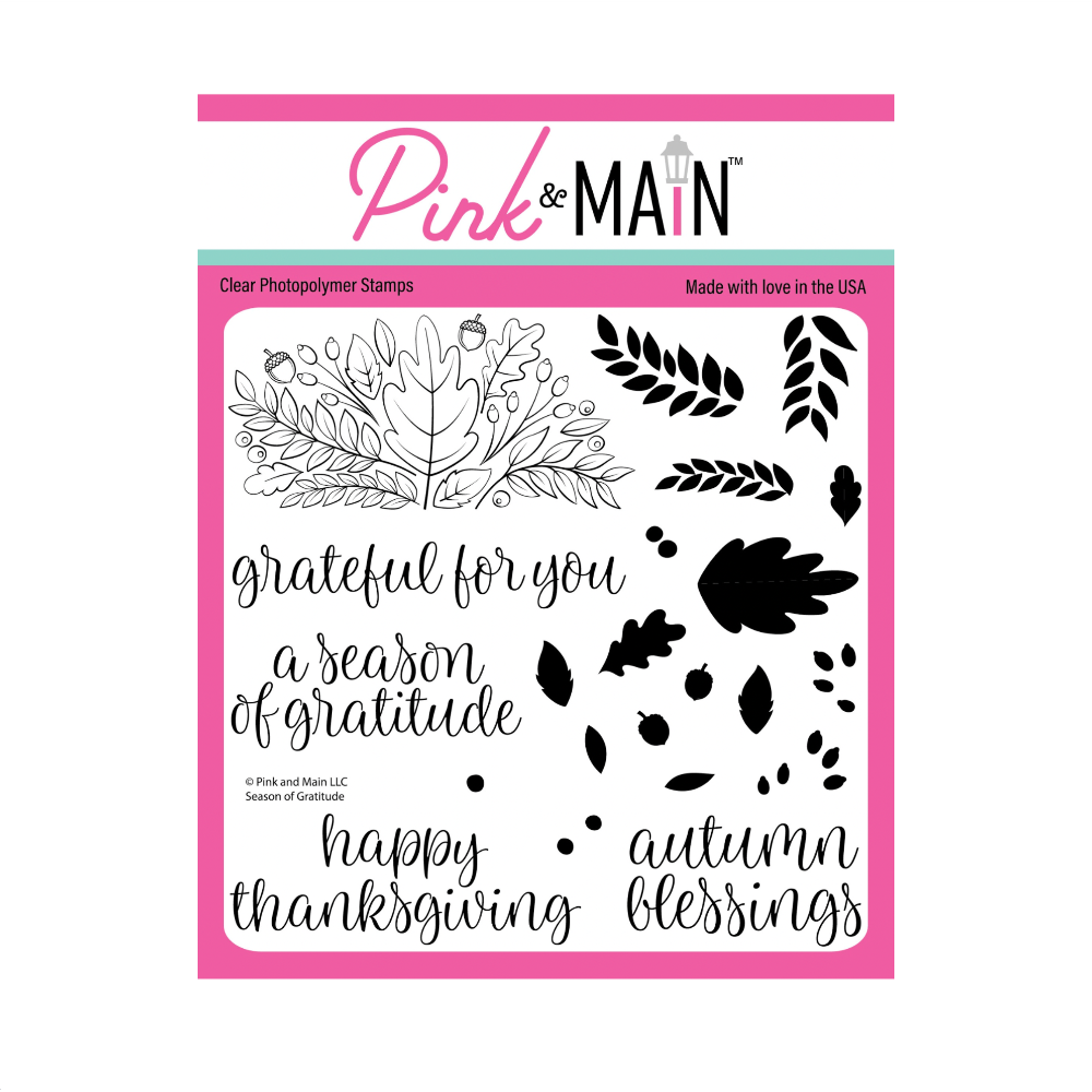 Pink and Main Season of Gratitude Clear Stamp and Die Set image 1