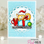 Pink and Main September Cat Clear Stamps pm0908 merry christmas cat card