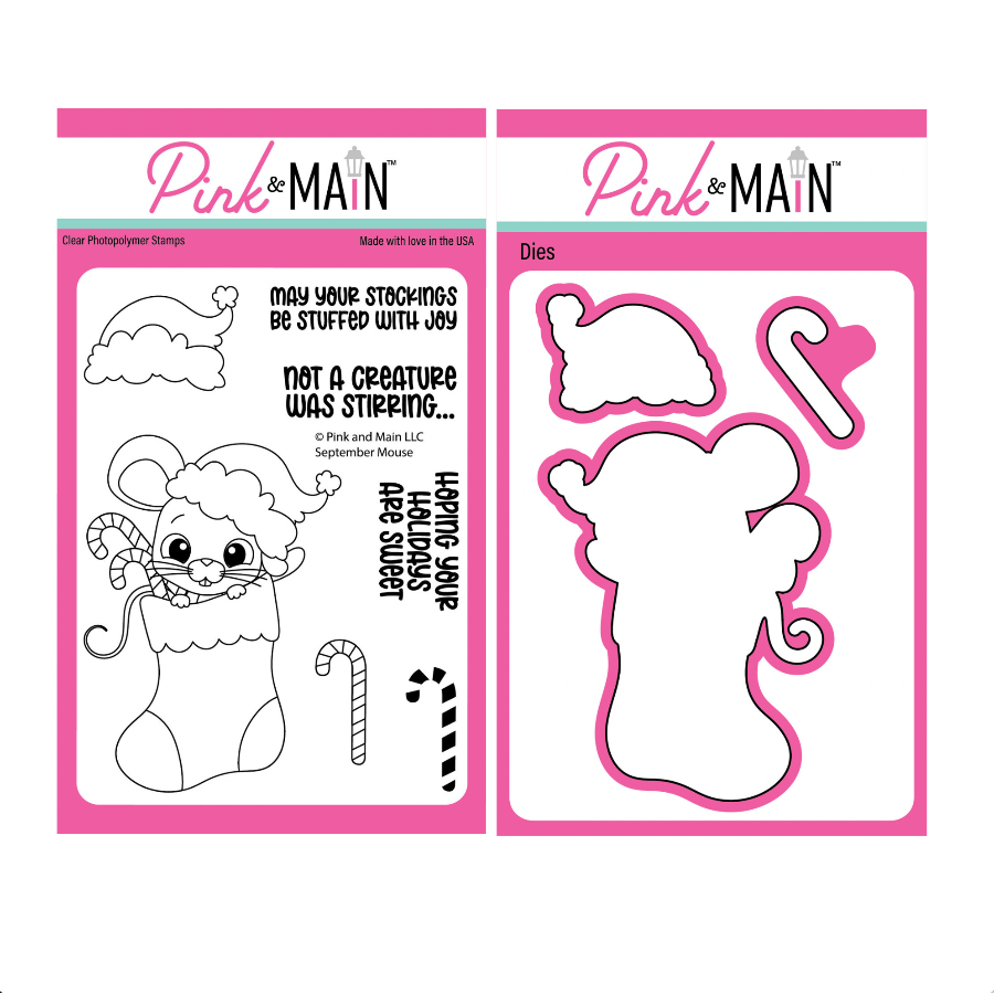 Pink and Main September Mouse Clear Stamp and Die Set