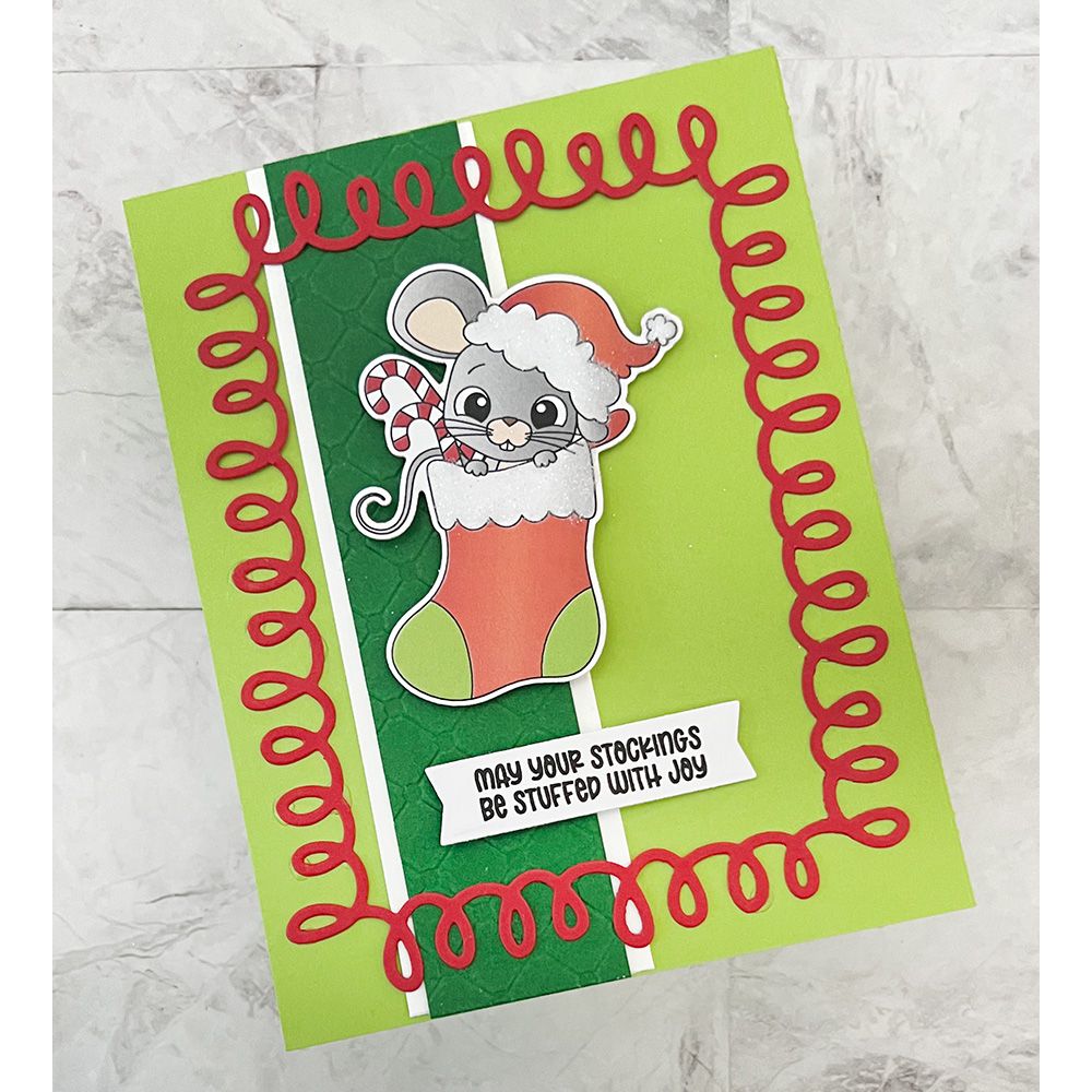 Pink and Main September Mouse Clear Stamp and Die Set joy