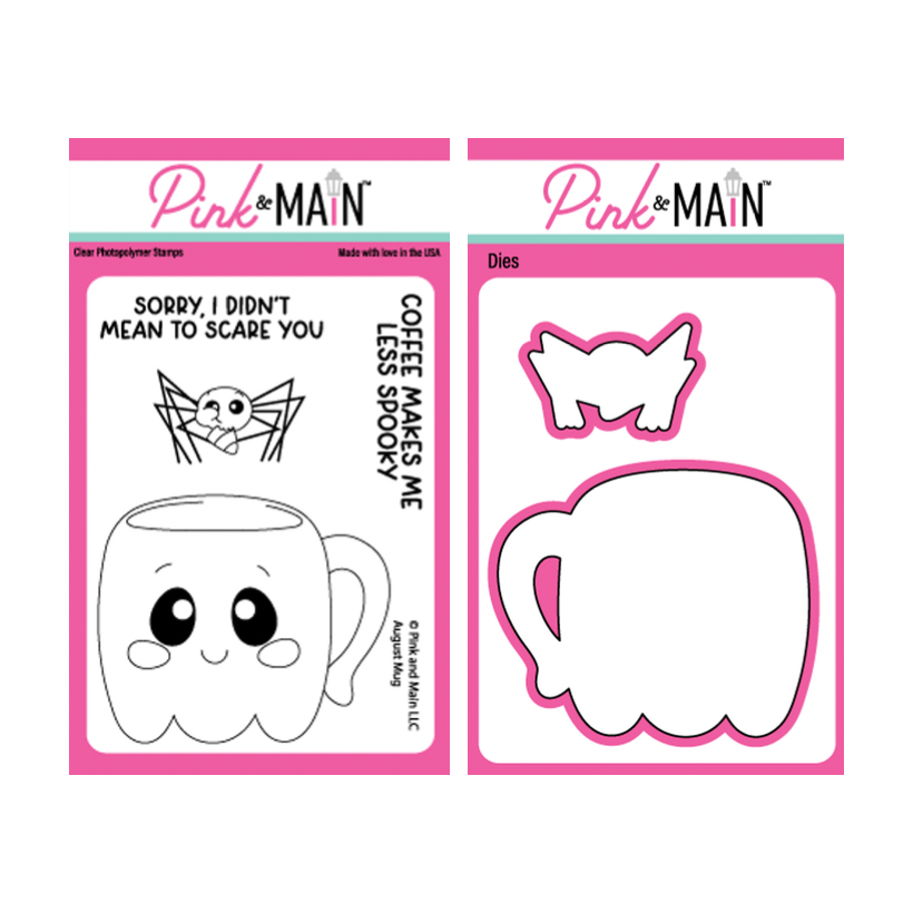 Pink and Main September Mug Clear Stamp and Die Set