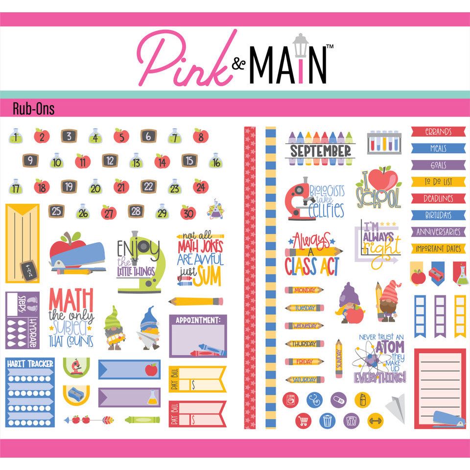 Pink and Main September Rub-ons pmr001