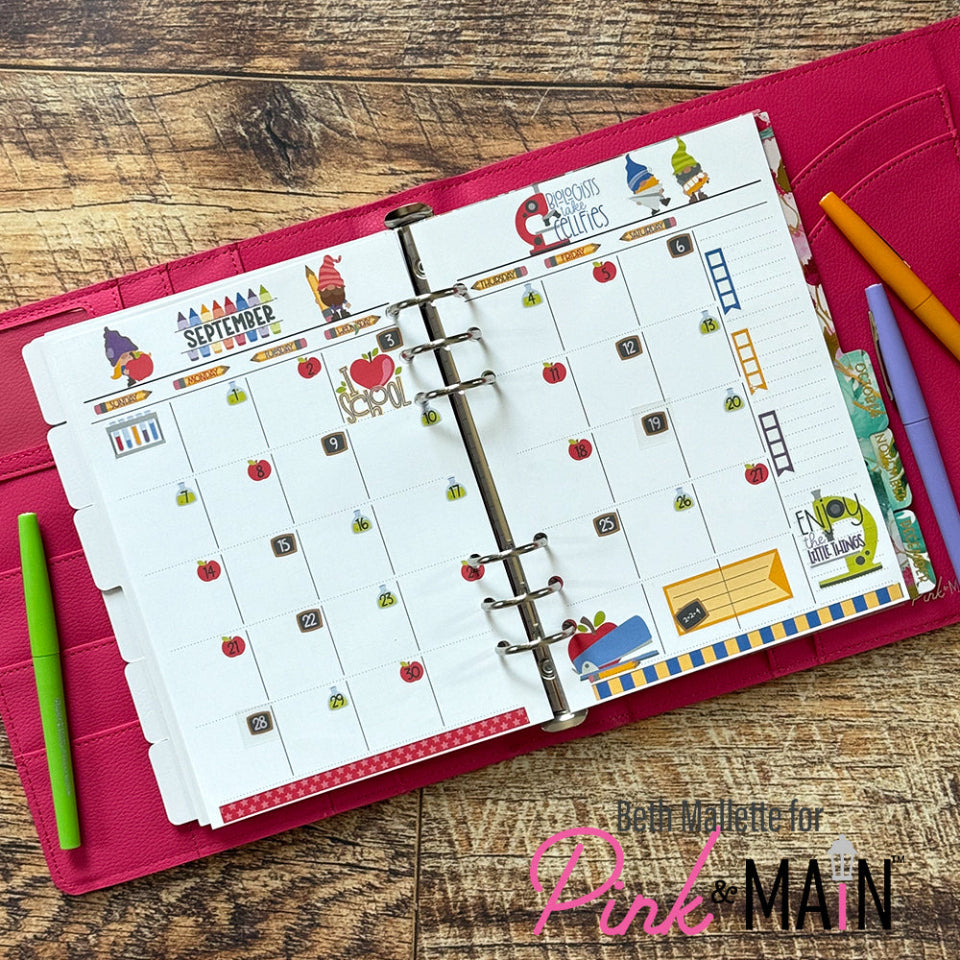 Pink and Main September Rub-ons pmr001 planner