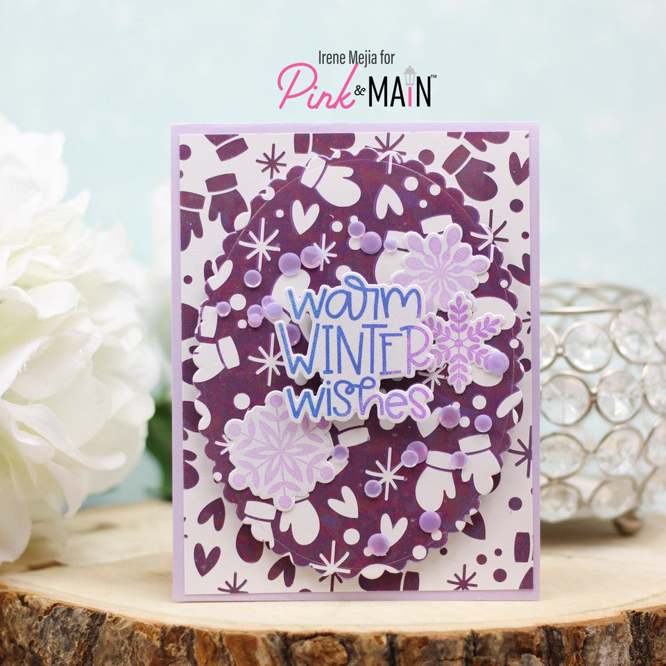 Pink and Main Shades of Winter Foilables Sheets pmf369 hearts