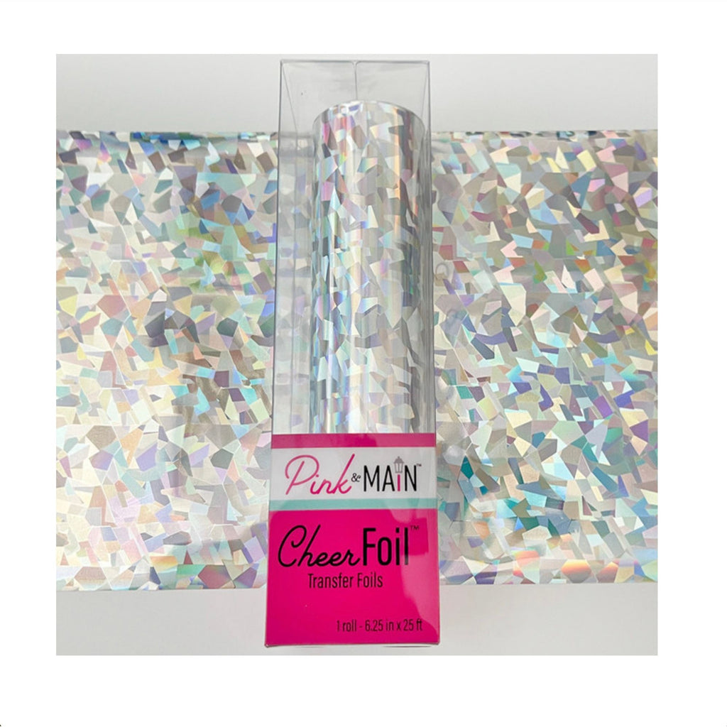 Pink and Main Shattered Silver CheerFoil Roll pmf413