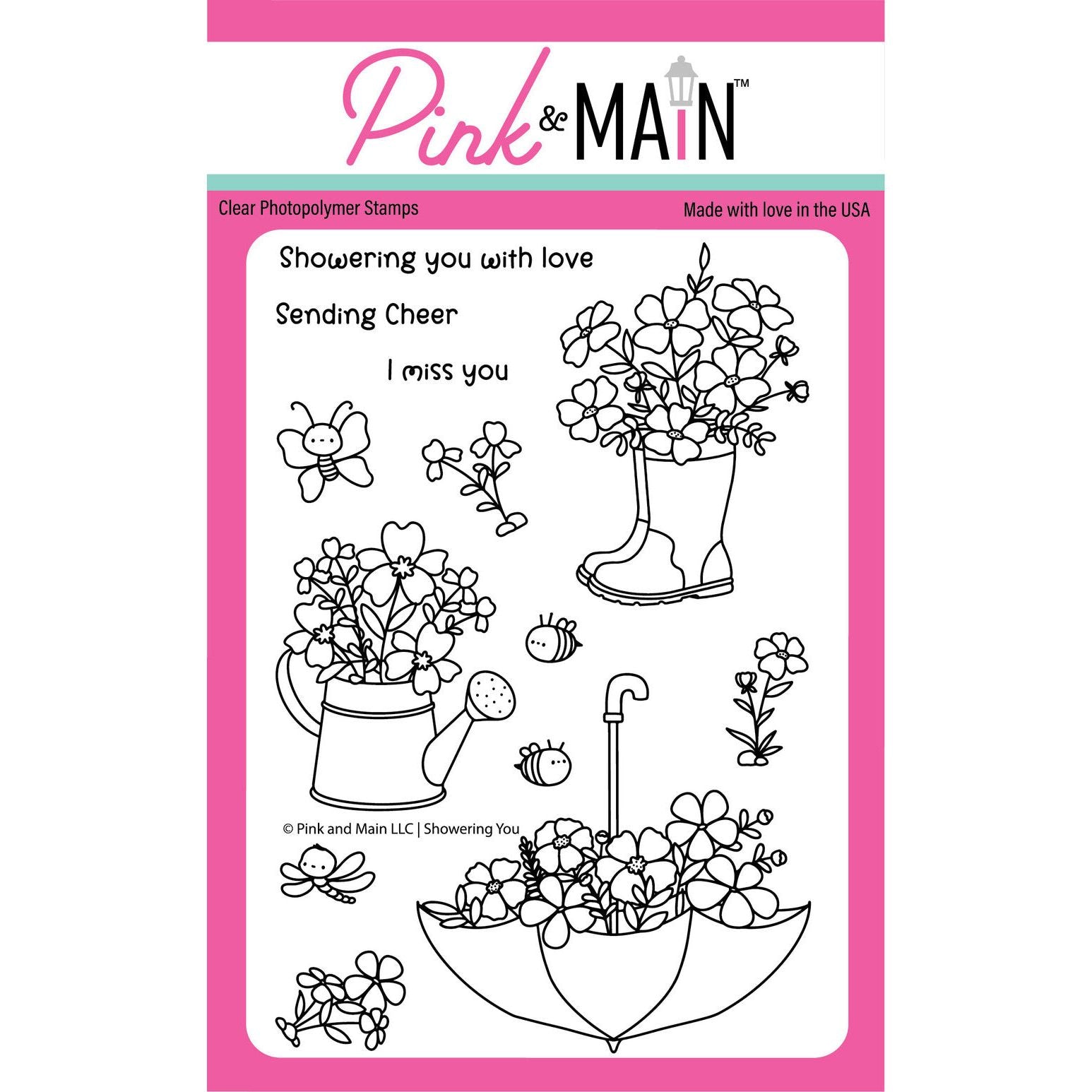 Pink and Main Showering You Clear Stamp and Die Set product image 