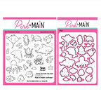 Pink and Main Shrimply the Best Clear Stamp and Die Set