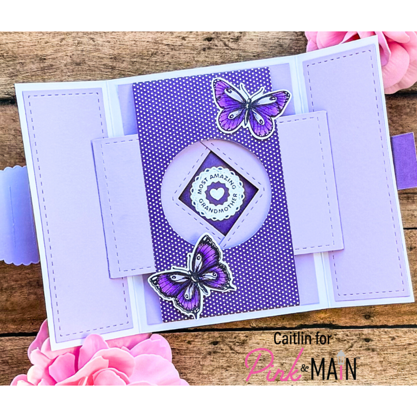 Pink and Main Shutter Card Dies pnm741 purple