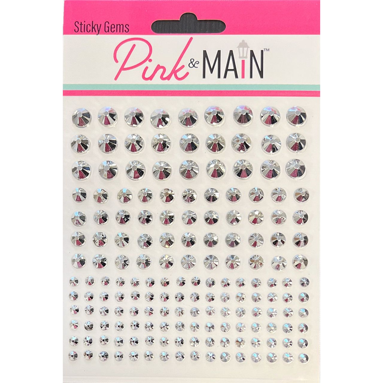 Pink and Main Silver Sticky Gems Embellishments pme150