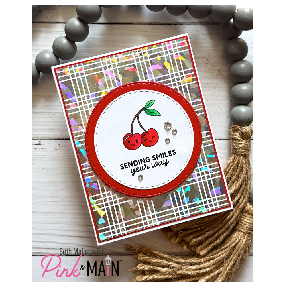 Pink and Main Simple Plaids Foilables Sheets pmf418 sending smiles card