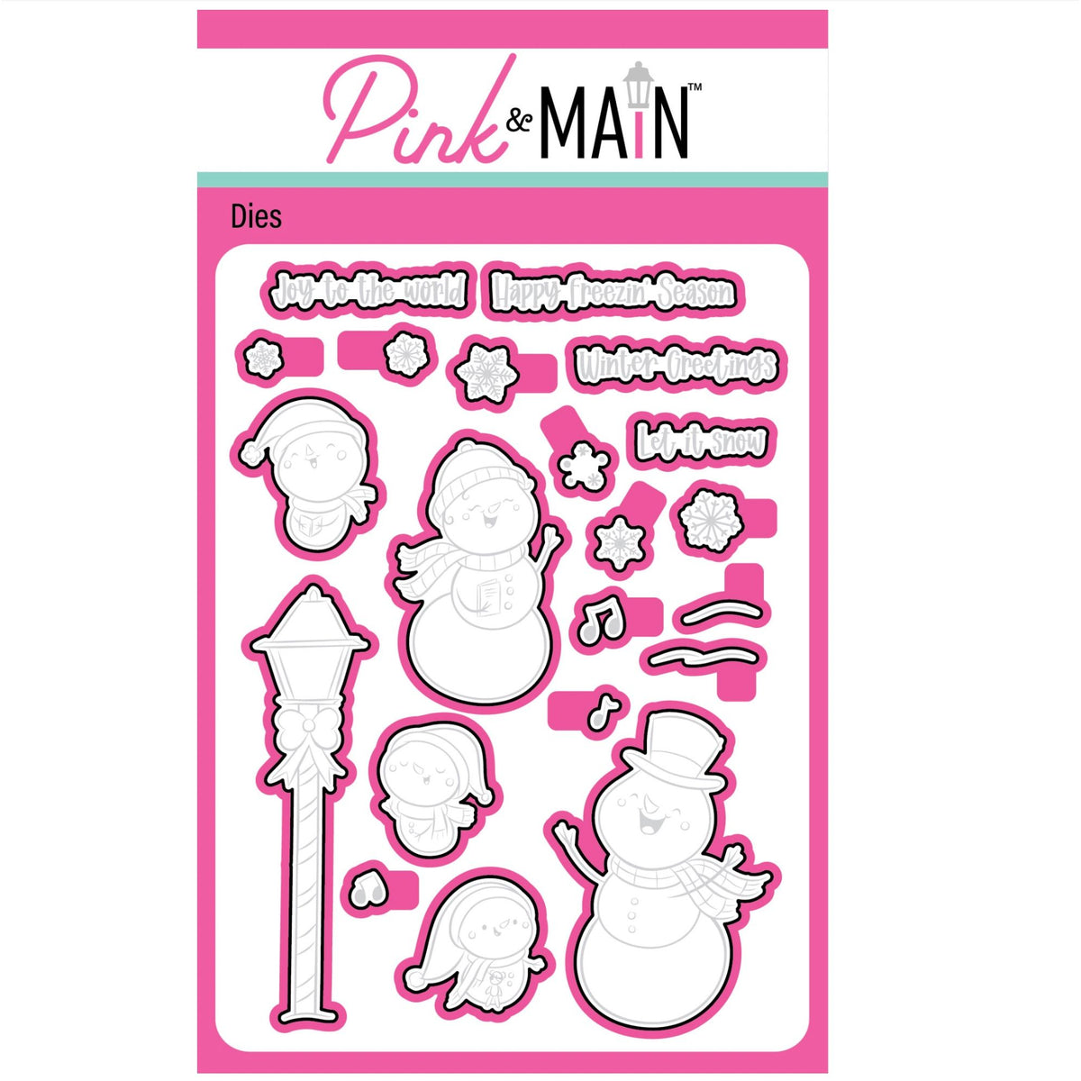 Pink and Main Singing Snowmen Clear Stamp and Die Set product image 2