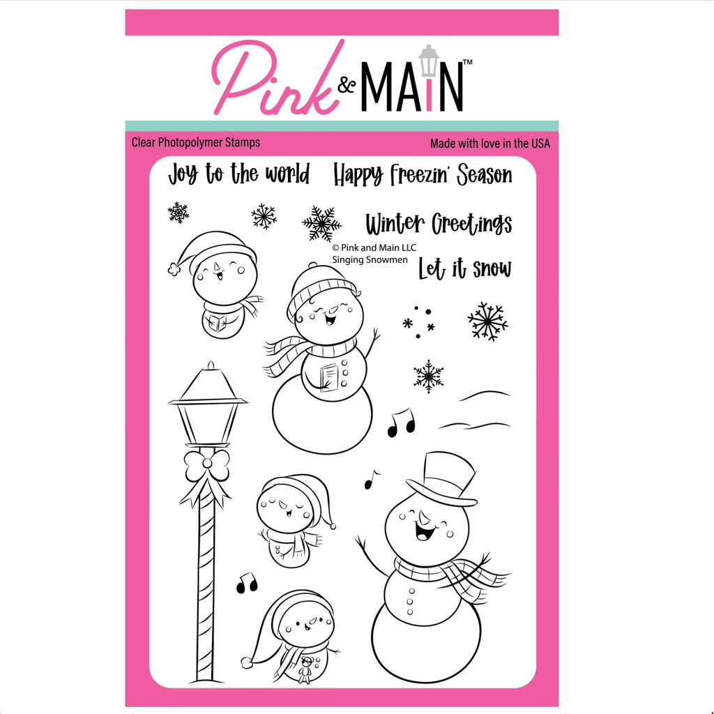 Pink and Main Singing Snowmen Clear Stamps pm0920
