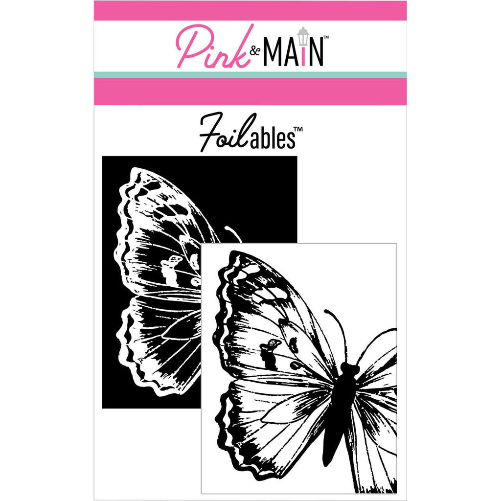Pink and Main Sketched Butterfly Foilable Panels pmf319