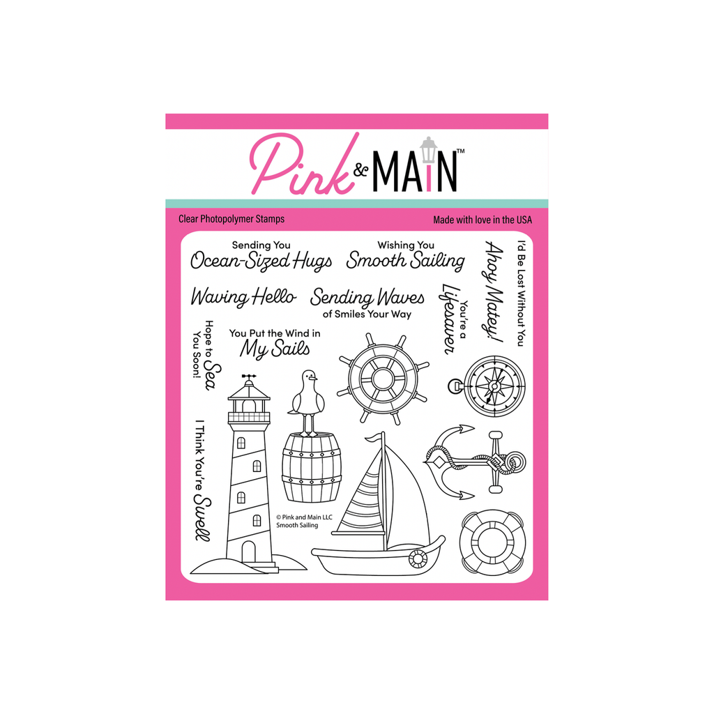 Pink and Main Smooth Sailing Clear Stamp and Die Set product image 1