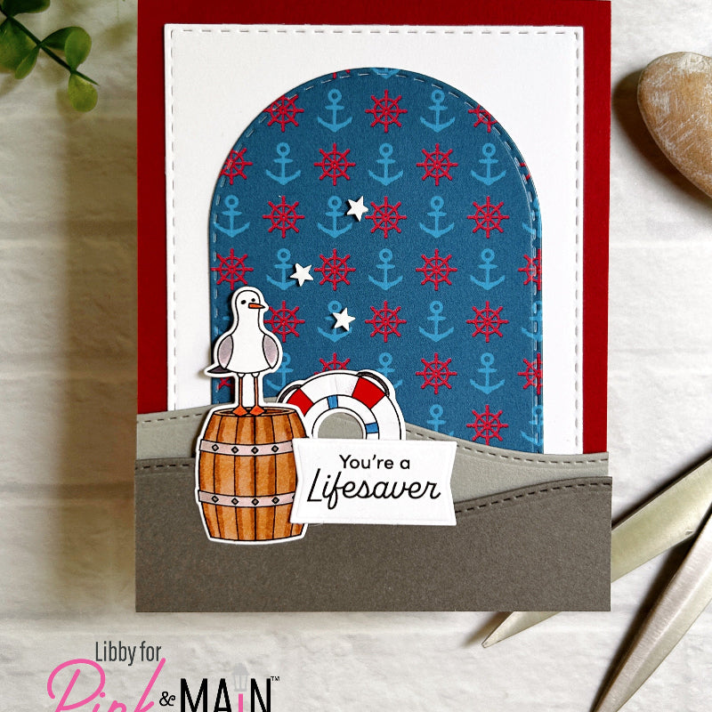 Pink and Main Smooth Sailing Clear Stamp and Die Set seagull
