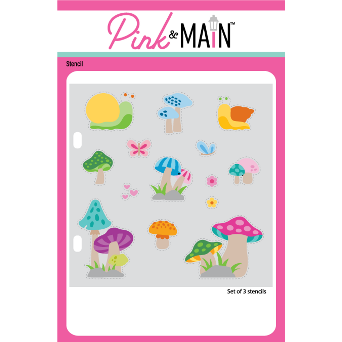 Pink and Main Snailed It Stencils pms128*