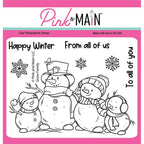 Pink and Main Snow Family Clear Stamp and Die Set image 1