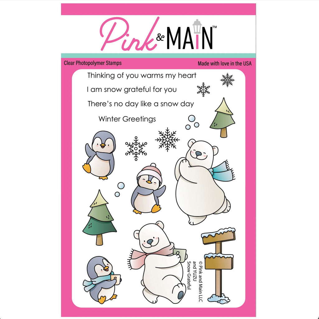 Pink and Main Snow Grateful Clear Stamp and Die Set product image 1