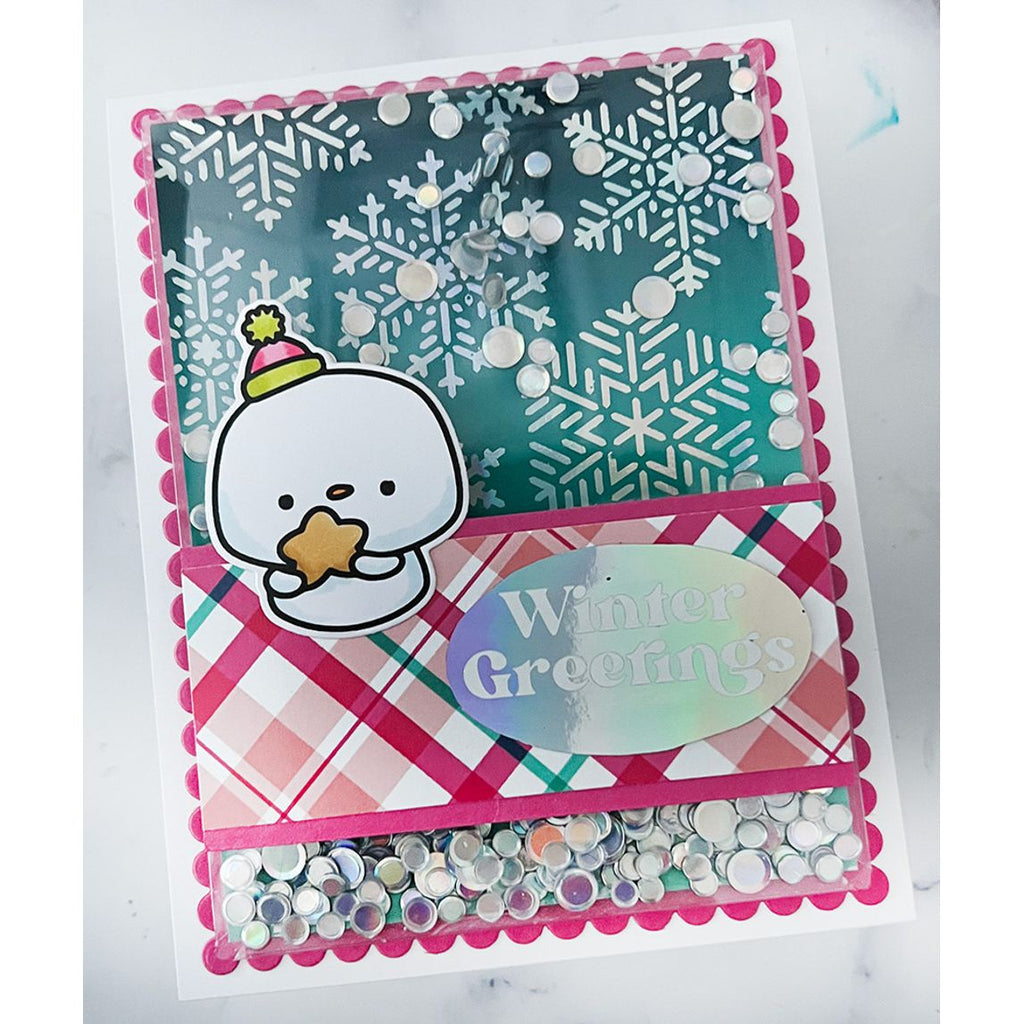 Pink and Main Snow Pals Clear Stamp and Die Set greetings