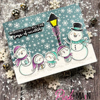 Pink and Main Snow Storm Foilables Sheets pnf443 purple bow streetlight card