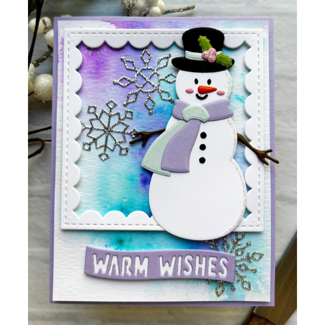 Pink and Main Snowman Friend Dies pnm801 warm wishes