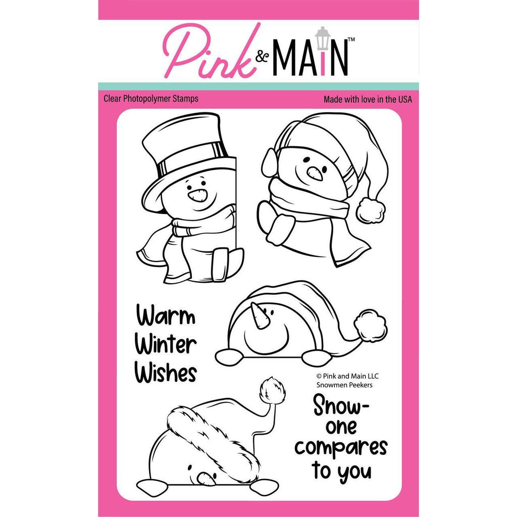 Pink and Main Snowman Peekers Clear Stamps pm0743