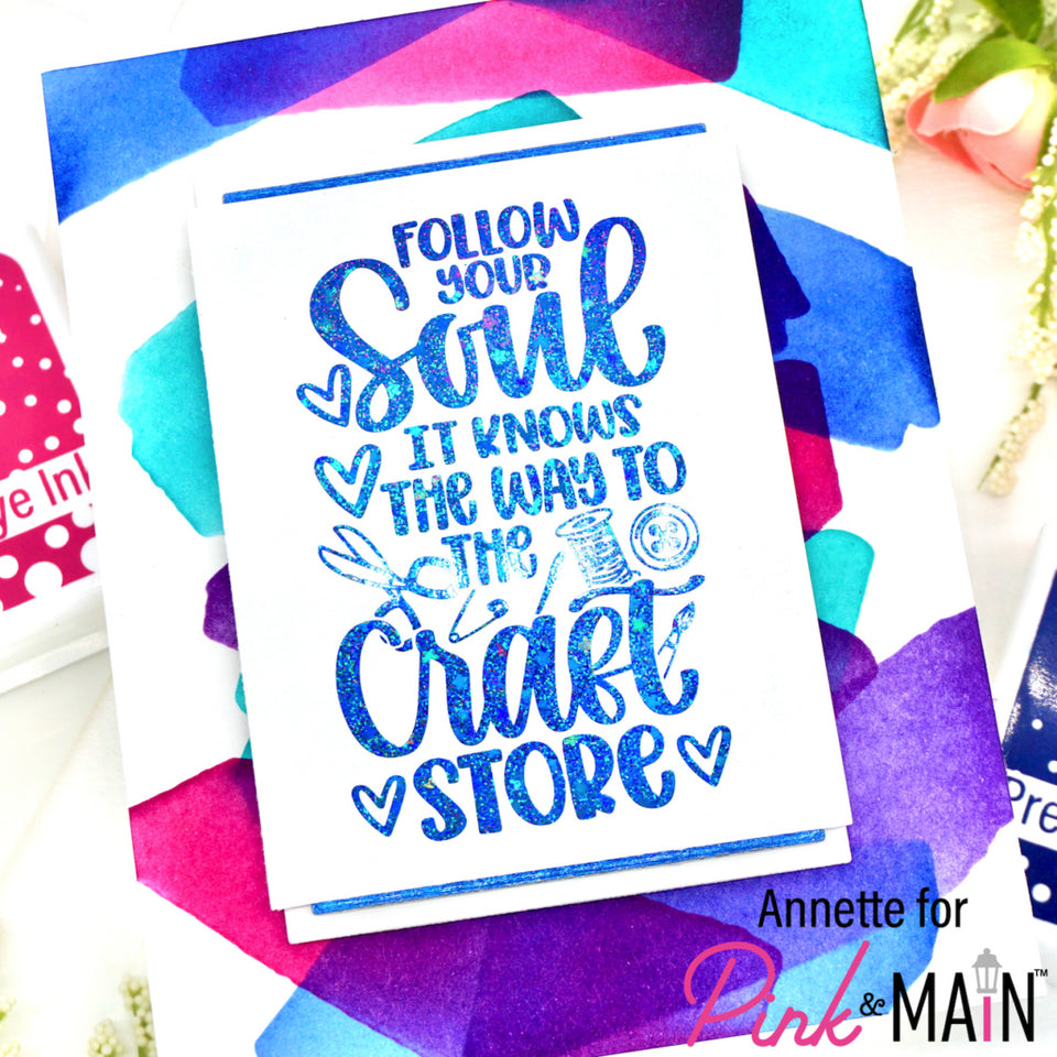 Pink and Main Sparkle Blue CheerFoil Roll PMF087 hearts