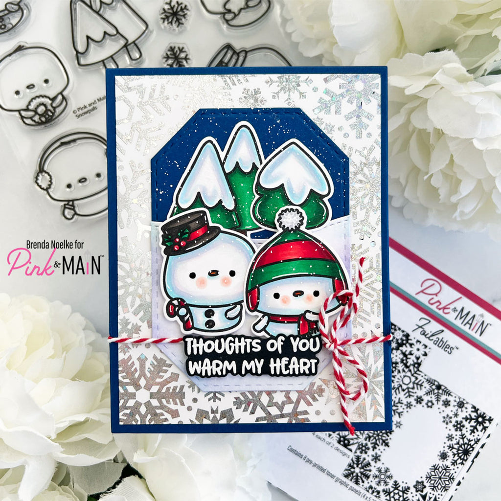 Pink and Main Sparkle Silver CheerFoil Roll pmf258 snowmen