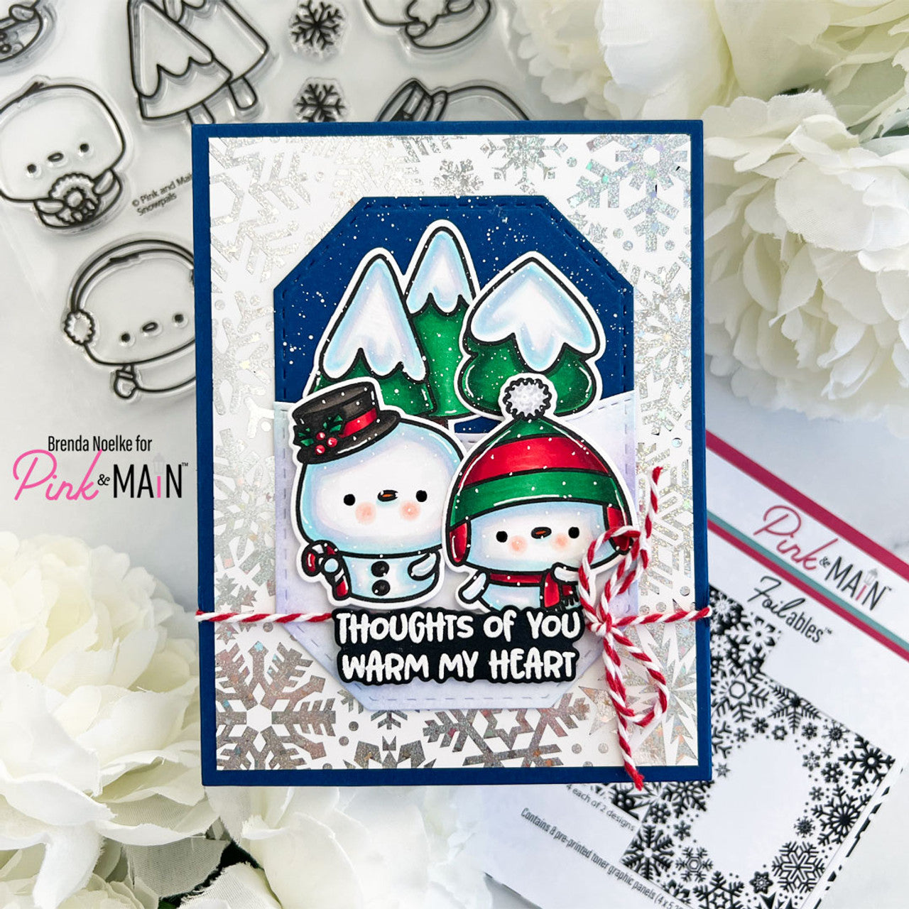 Pink and Main Sparkle Silver CheerFoil Roll pmf258 snowmen