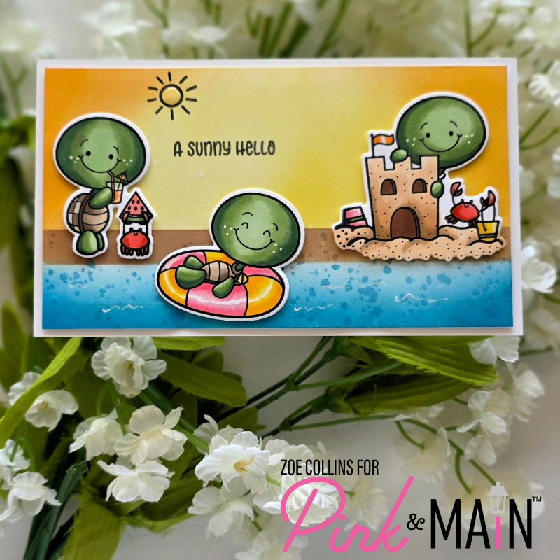 Pink and Main Spe-Shell Day Clear Stamp and Die Set hello