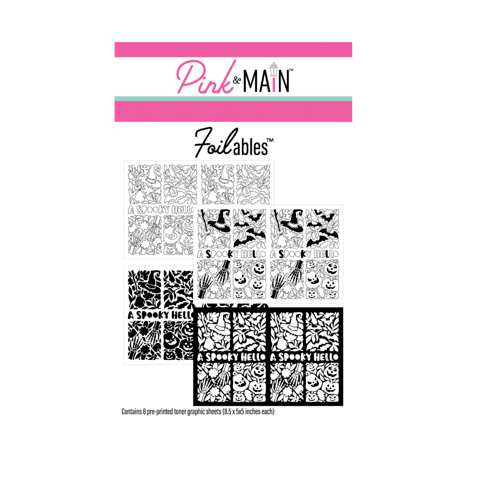 Pink and Main Spooky Hello Stencil and Foilables Sheets Set image 2